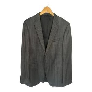 BOSS Hugo Boss Huge 6 Genius 5 Grey Pinstripe Virgin Wool Blazer Jacket 42L NWT
